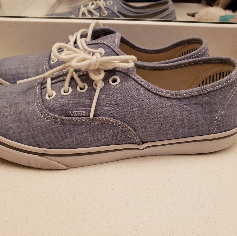 Light denim low top vans